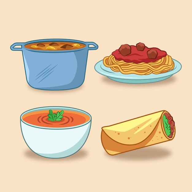 Comfort food spaghetti and soup