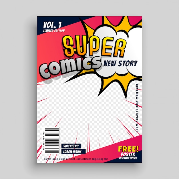 Comic book cover design template