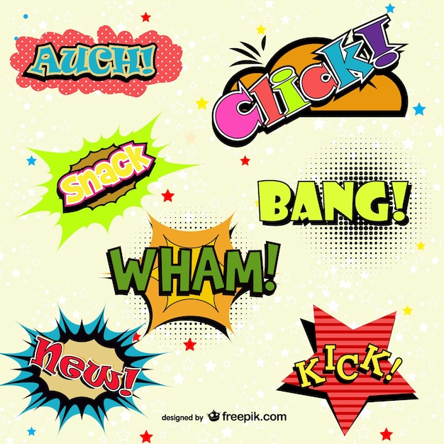 Free Vector comic book elements vector