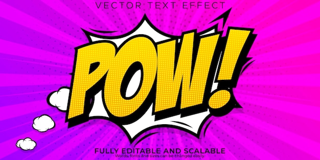 Comic book text effect editable cartoon and pop art text style