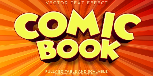 Free Vector comic book text effect editable retro and vintage text style