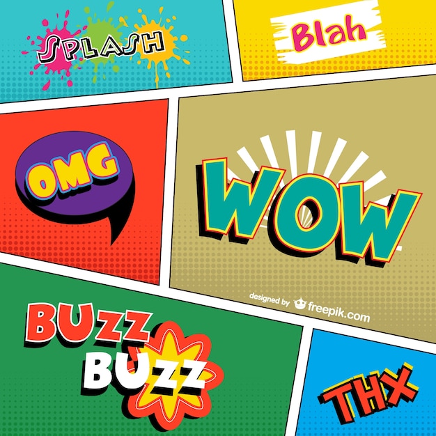 Free Vector comic book words