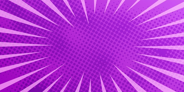 Comic book zoom sunburst background with halftone effect