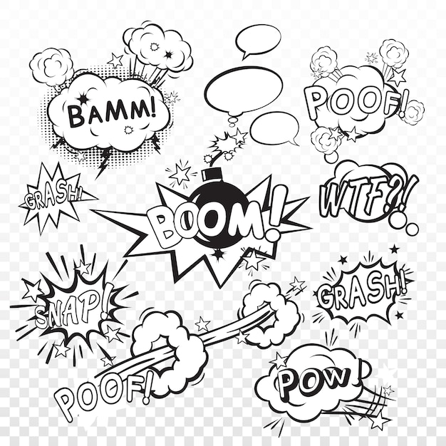 Free vector comic boom set