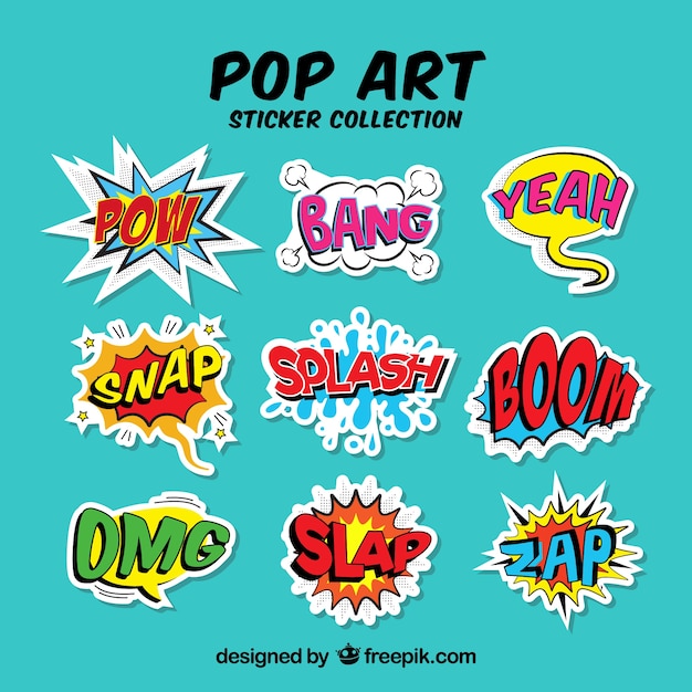 Free vector comic onomatopeias with modern style