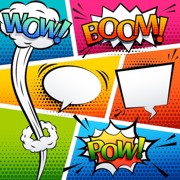 comic sound effect speech bubble pop art cartoon style