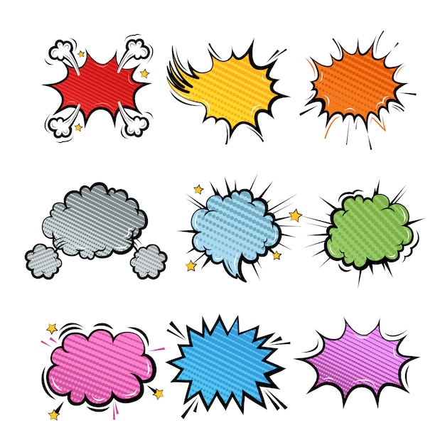 Free Vector comic speech bubbles collection