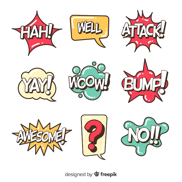 Comic speech bubbles pack