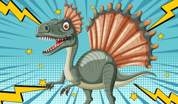 Free Vector comic style dinosaur illustration