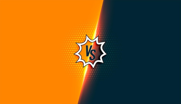 Free vector comic style dual contest versus vs poster with shiny light effect