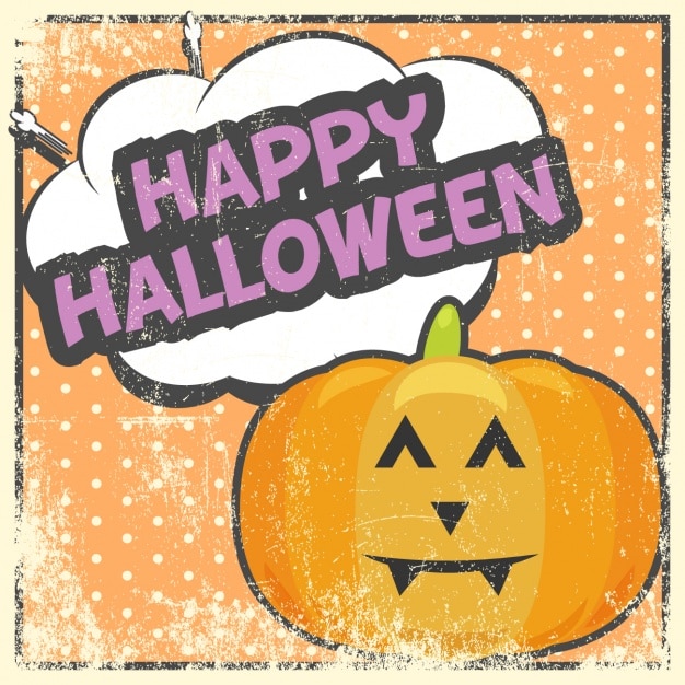 Free vector comic style halloween card