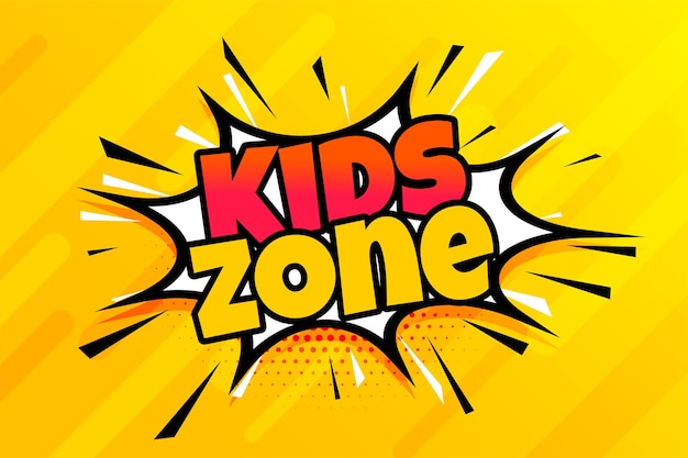 Comic style kids zone cartoon background