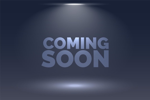 Free vector coming soon background with focus light effect