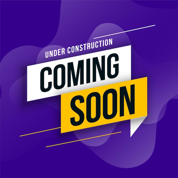 Free vector coming soon under construction poster for social media post