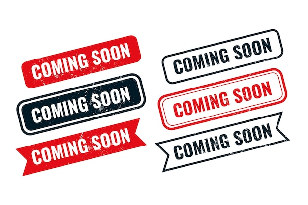 Free Vector coming soon label template for web store promo