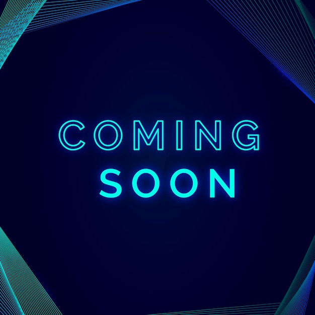 Coming soon neon advertisement template