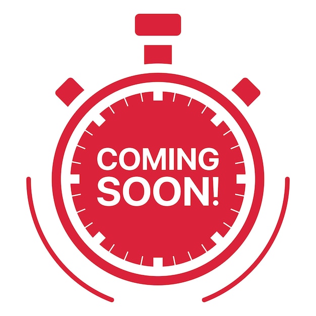 Free vector coming soon stopwatch timer red