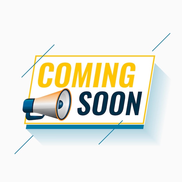 Free vector coming soon web page template with megaphone design