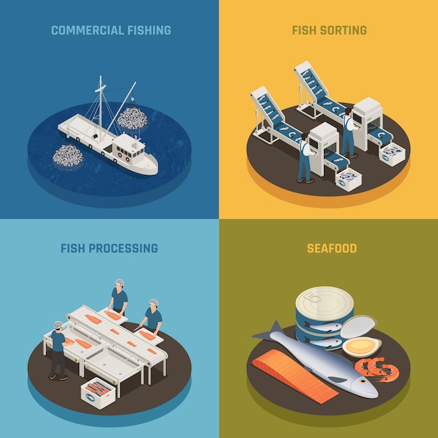 Free Vector commercial fishing  