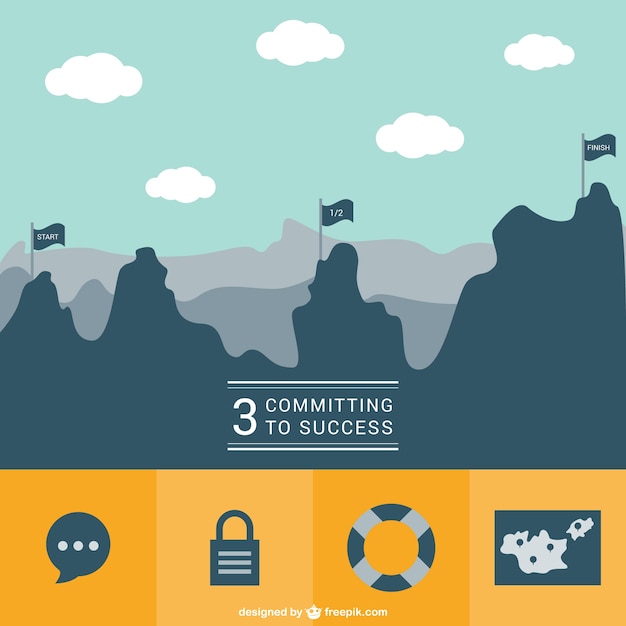 Free Vector committing to success infographic