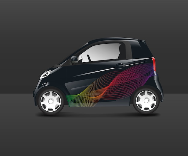 Compact hybrid car with special design vector