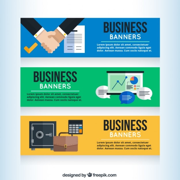 Free Vector company banners in flat design