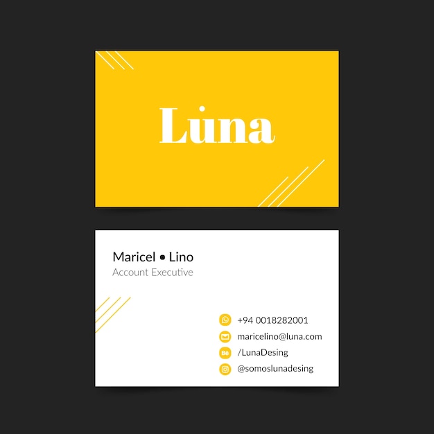 Free Vector company card in minimalist style