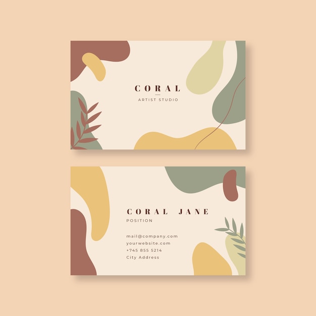 Free Vector company card template in abstract painted style