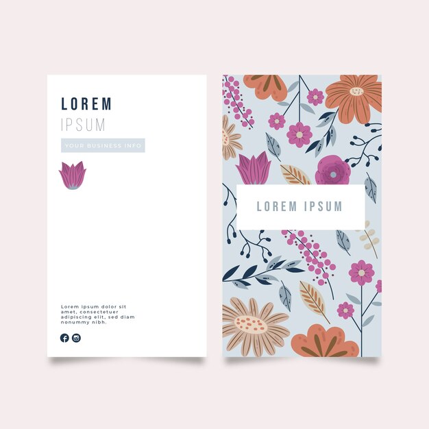 Company card with different flowers