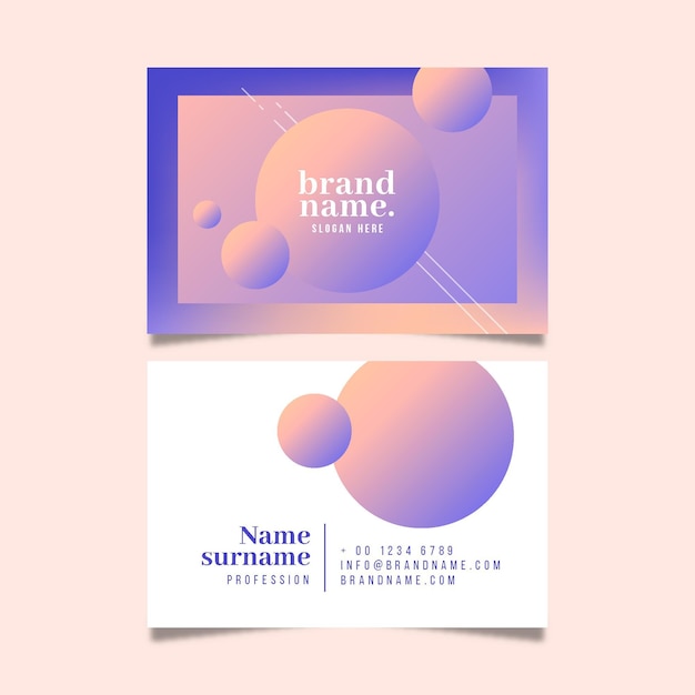 Company card with gradient abstract shapes