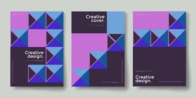 Free vector company identity brochure template collection business presentation vector vertical orientation front page mock up set corporate report cover abstract geometric illustration design layout bundle