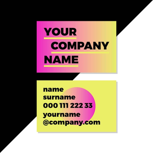 Company logo gradient neon business cards