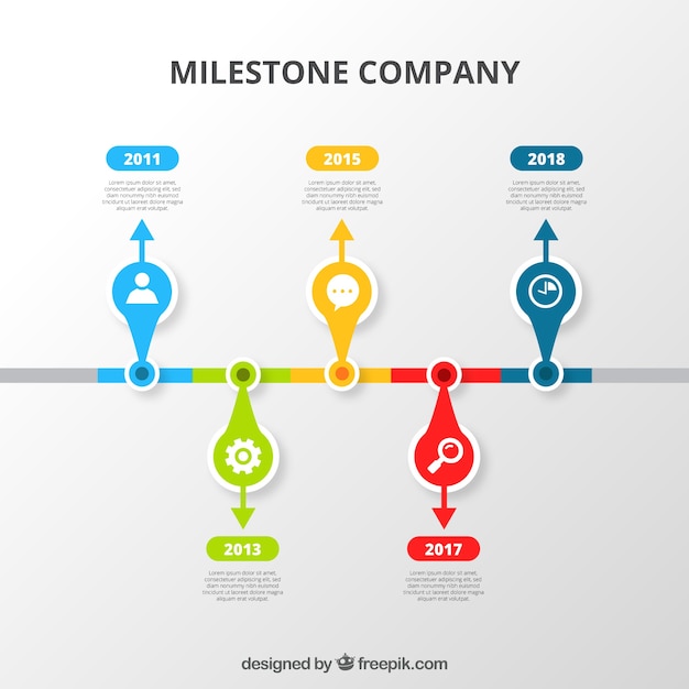 Free Vector company milestones concept