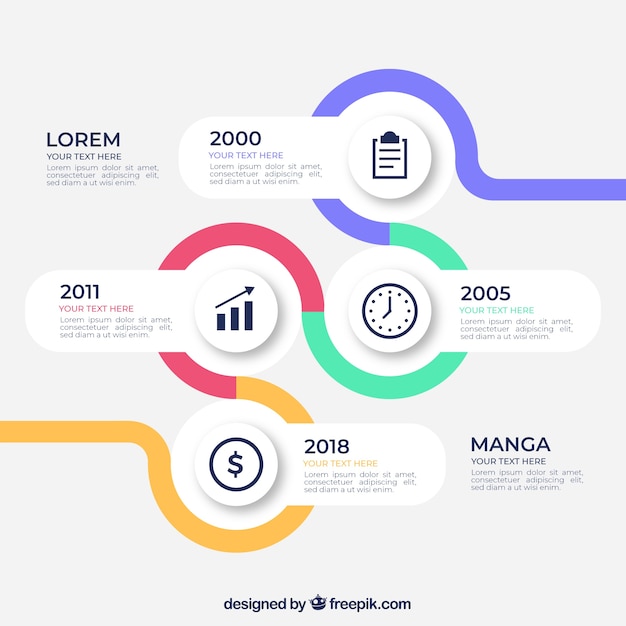 Free Vector company milestones concept