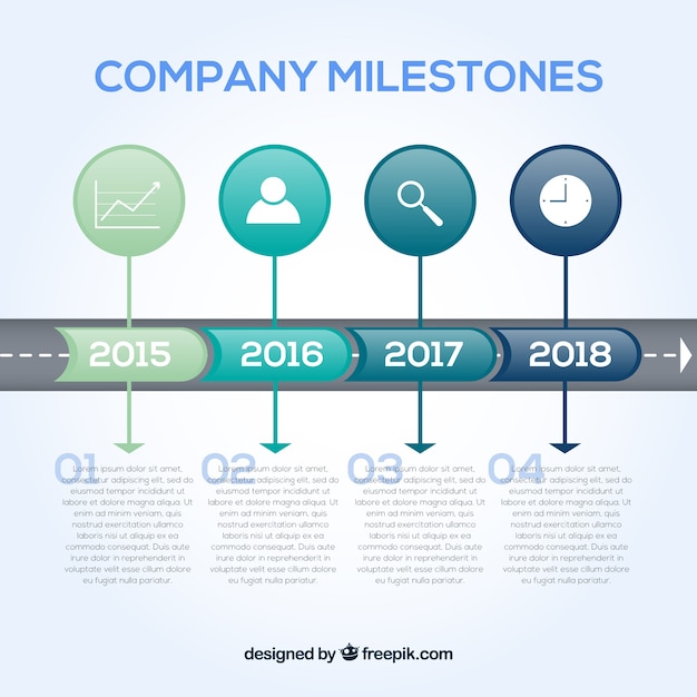 Free Vector company milestones concept