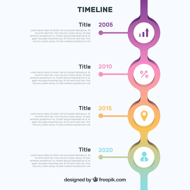 Free Vector company milestones or timeline concept