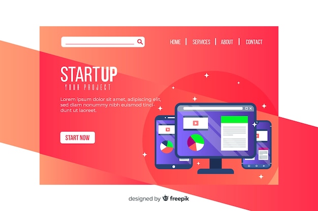 Company startup landing page