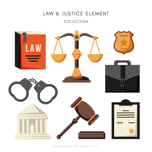 Free Vector complete pack of law and justice elements