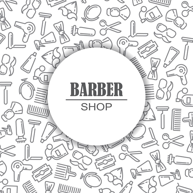 Composition of the set of icons for the Barber shop. 