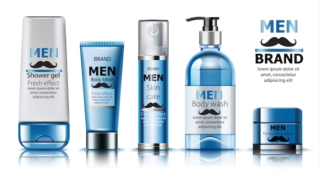 Composition of shower gel and moisturizing lotion for men