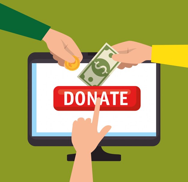 Computer for online charity donation