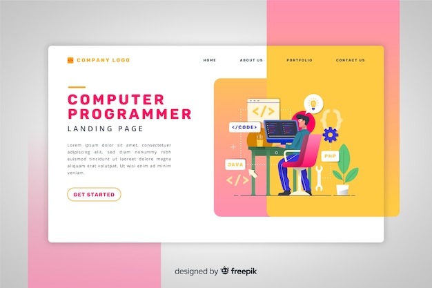 Computer programmer landing page