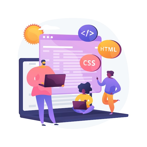 Free vector computer programming camp abstract concept illustration