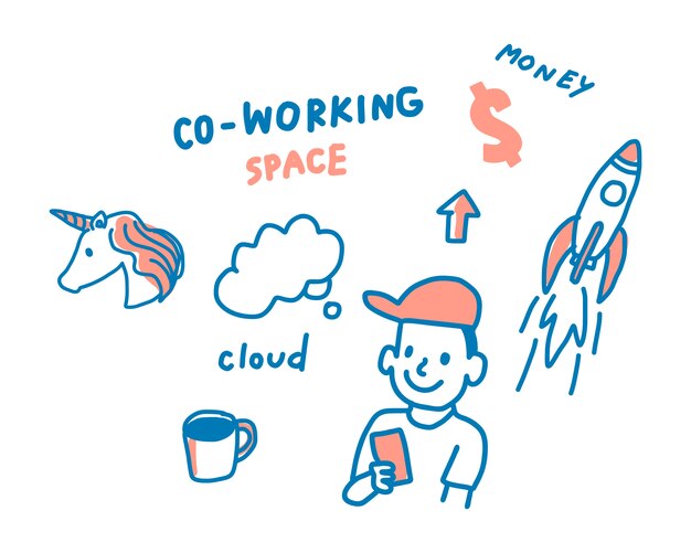 Concept of coworking space illustration