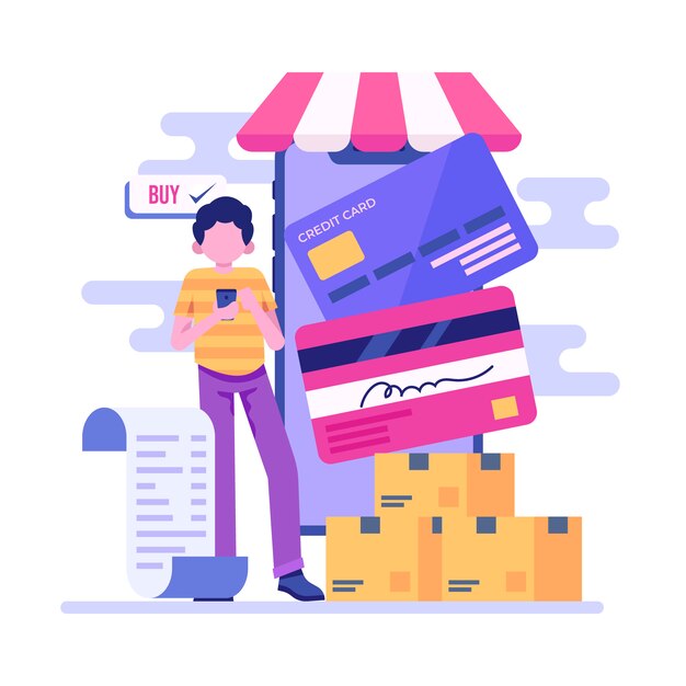 Concept credit card payment landing page