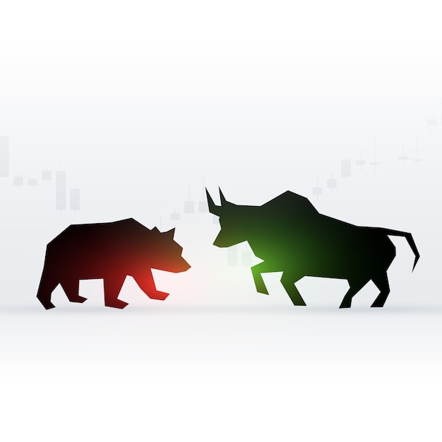 Free Vector concept design of bear and bull 