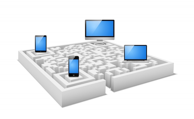 Concept of electronic devices in digital labyrinth 