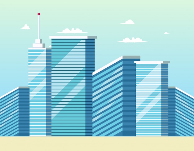 Free Vector concept modern city construction buildings