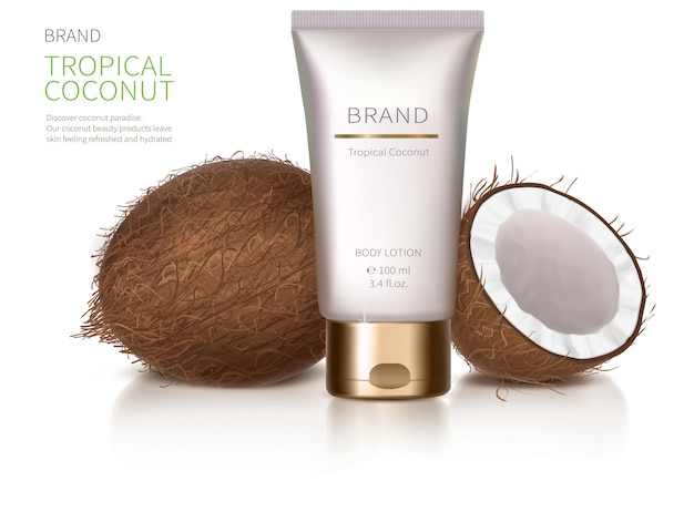 Free Vector concept poster for organic natural cream