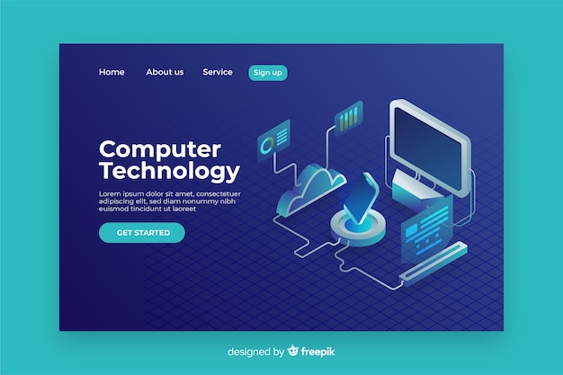 Concept technology landing page template